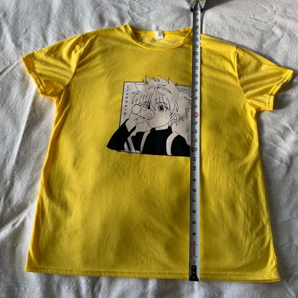 Japanese Anime Yellow T-shirt size 3XL (fits XL) & Handmade Duck Earrings - Picture 8 of 16